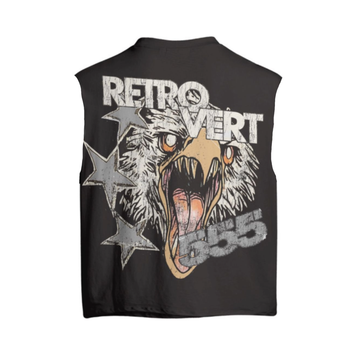 RETROVERT GREY CUT-OFF FALCON SKULL