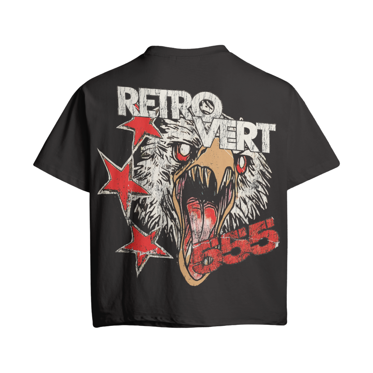 RETROVERT RED FALCON SKULL T-SHIRT