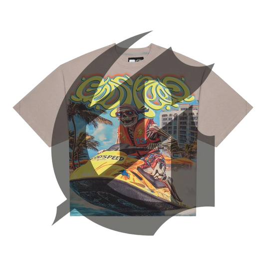 GODSPEED 'WAVE RUNNER' TEE - STONE WASH