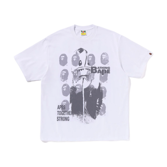 BAPE SPRAY PRINT MULTI LOGO TEE (WHITE)