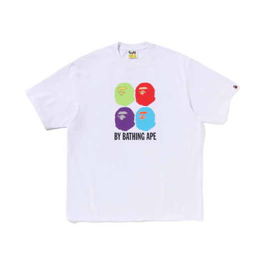 BAPE MULTI APE HEAD LOGO TEE (WHITE)