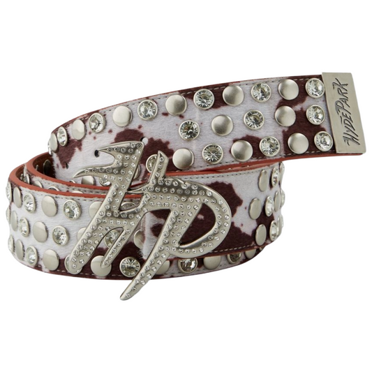 HP - COW PRINT HP BELT - CREAM BROWN