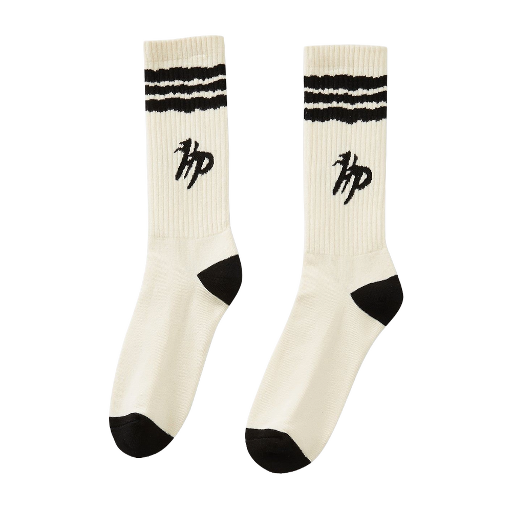 HP - WAVY SOCKS - CREAM & BLACK