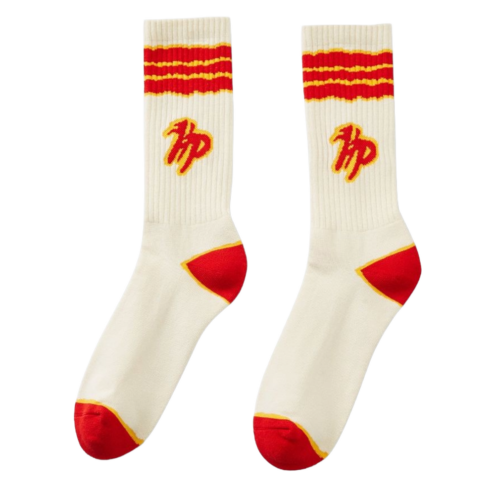 HP - WAVY SOCKS - CREAM & RED & YELLOW