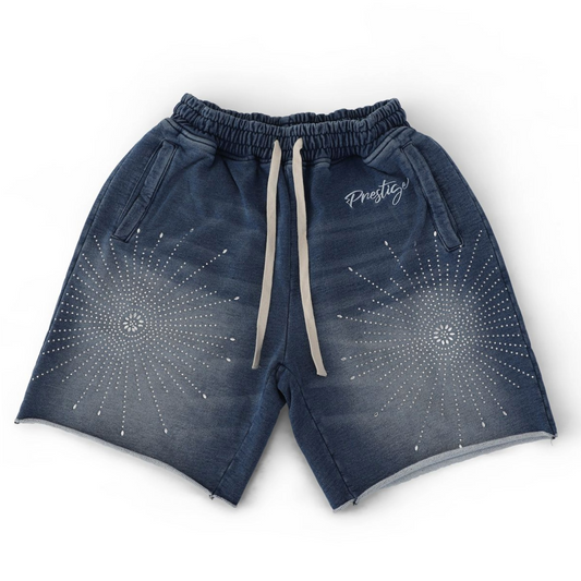 PRESTIGE STAR RHINESTONE SHORTS - BLUE