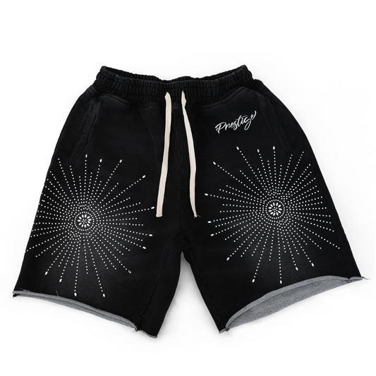 PRESTIGE STAR RHINESTONE SHORTS - BLACK