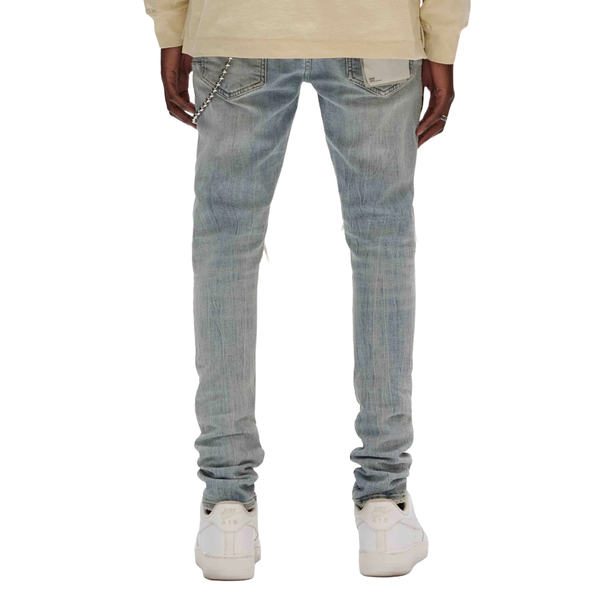 PURPLE BRAND RIPPED KNEE BLOWOUT SLIM JEANS