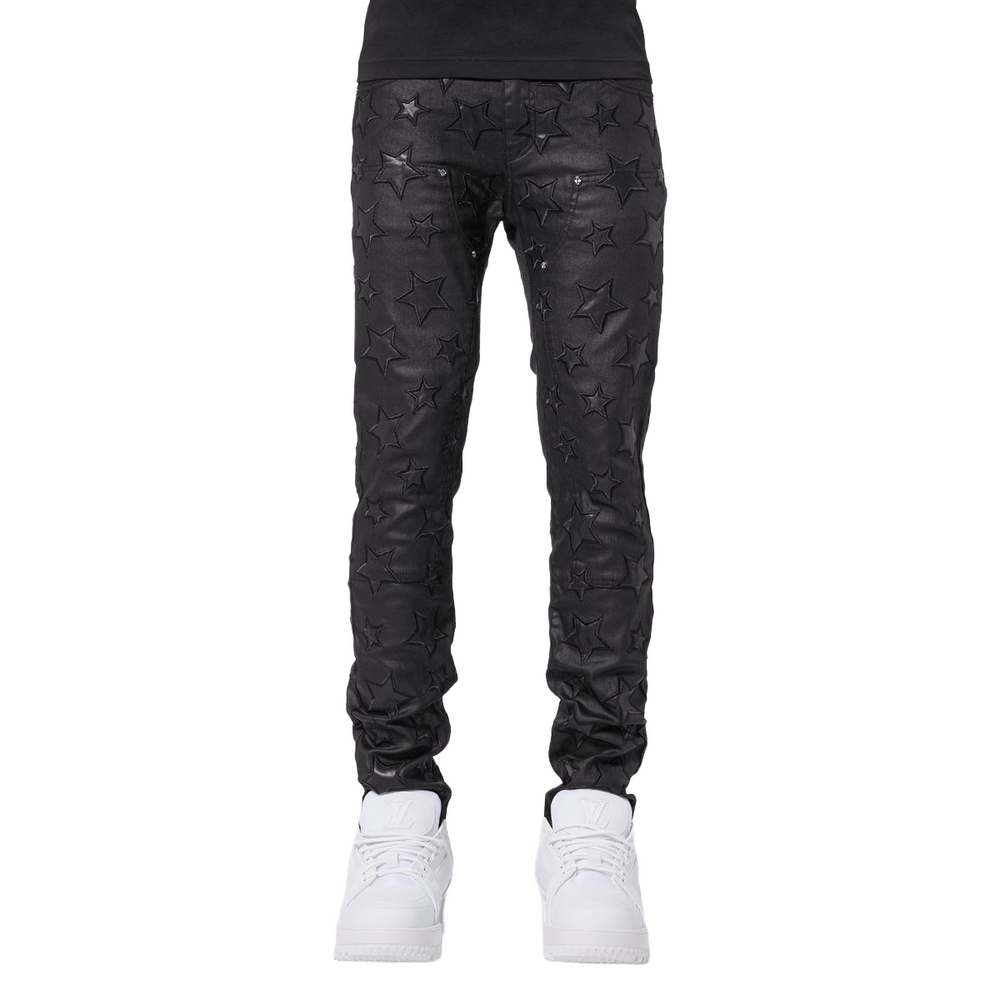GUAPI ALL BLACK WAXED STARS DENIM