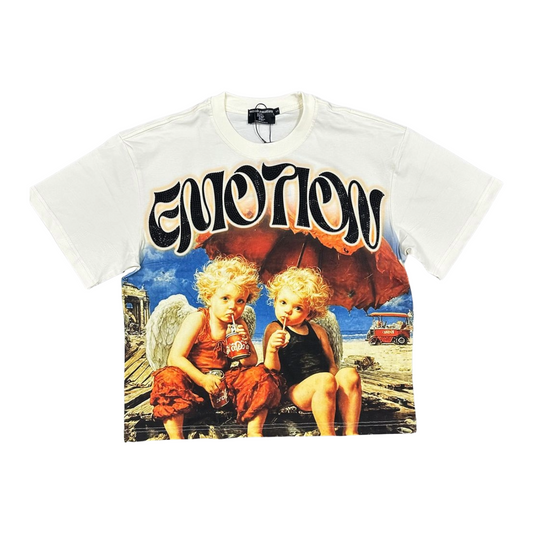 ME 'TWIN' RHINESTONE CREAM TEE