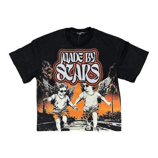 ME 'TWIN' RHINESTONE BLACK TEE