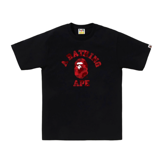 BAPE COLOR CAMO COLLEGE TEE - BLACK/RED