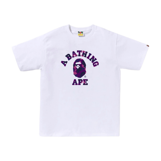 BAPE COLOR CAMO COLLEGE TEE - WHITE/PURPLE