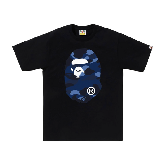 BAPE COLOR CAMO BIG APE HEAD TEE - BLACK/NAVY