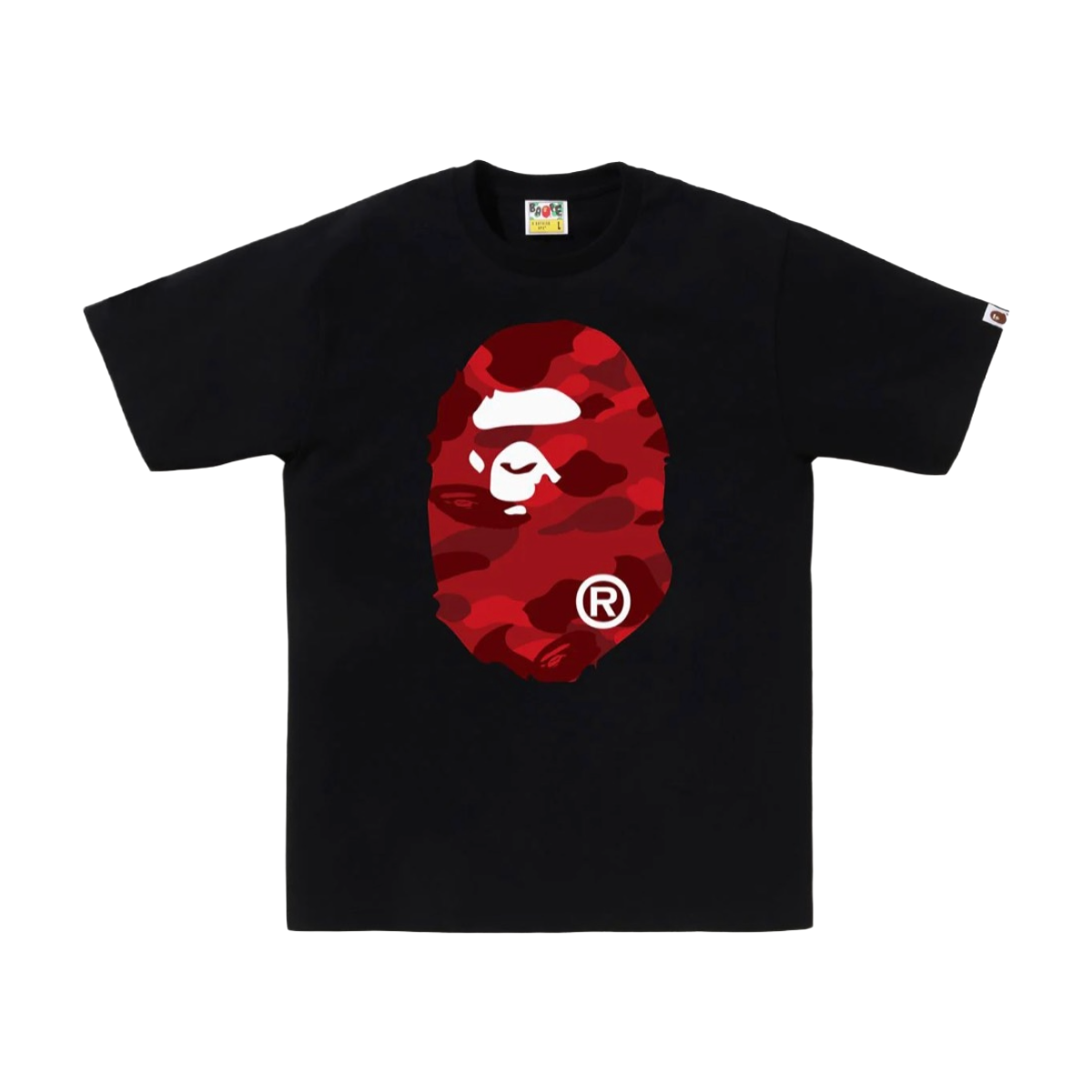 BAPE COLOR CAMO BIG APE HEAD TEE - BLACK/RED