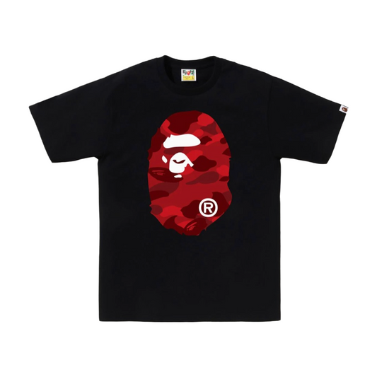 BAPE COLOR CAMO BIG APE HEAD TEE - BLACK/RED