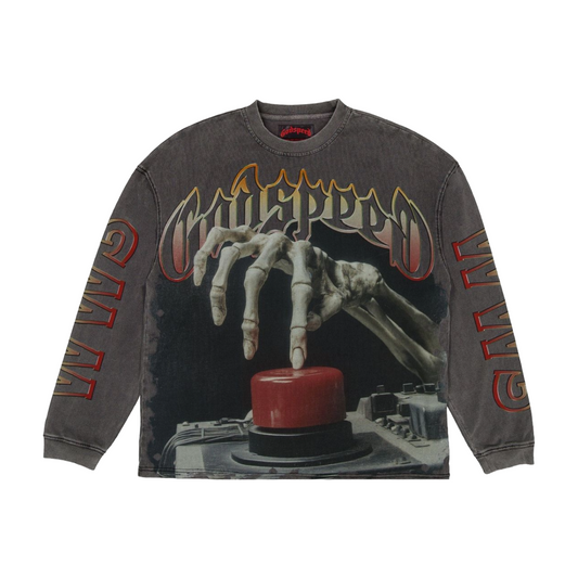 GODSPEED 'CODE RED' L/S TEE - GREY WASH