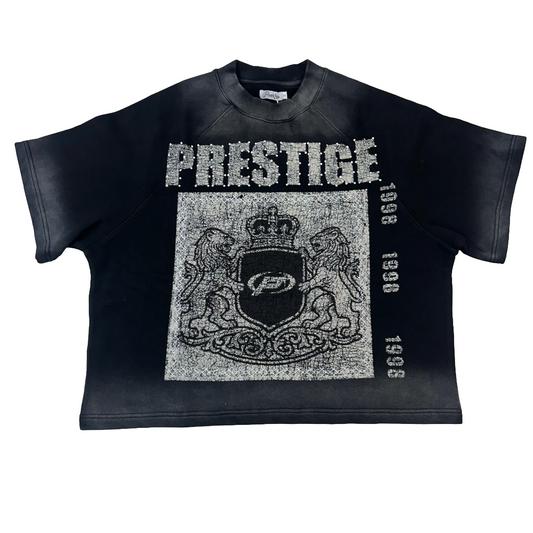 PRESTIGE RHINESTONE ROYLTY TEE - BLACK