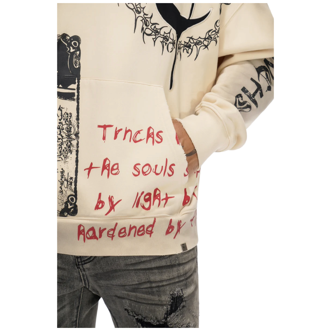 TRNCHS FORGED IN FIRE OFF WHITE HOODIE