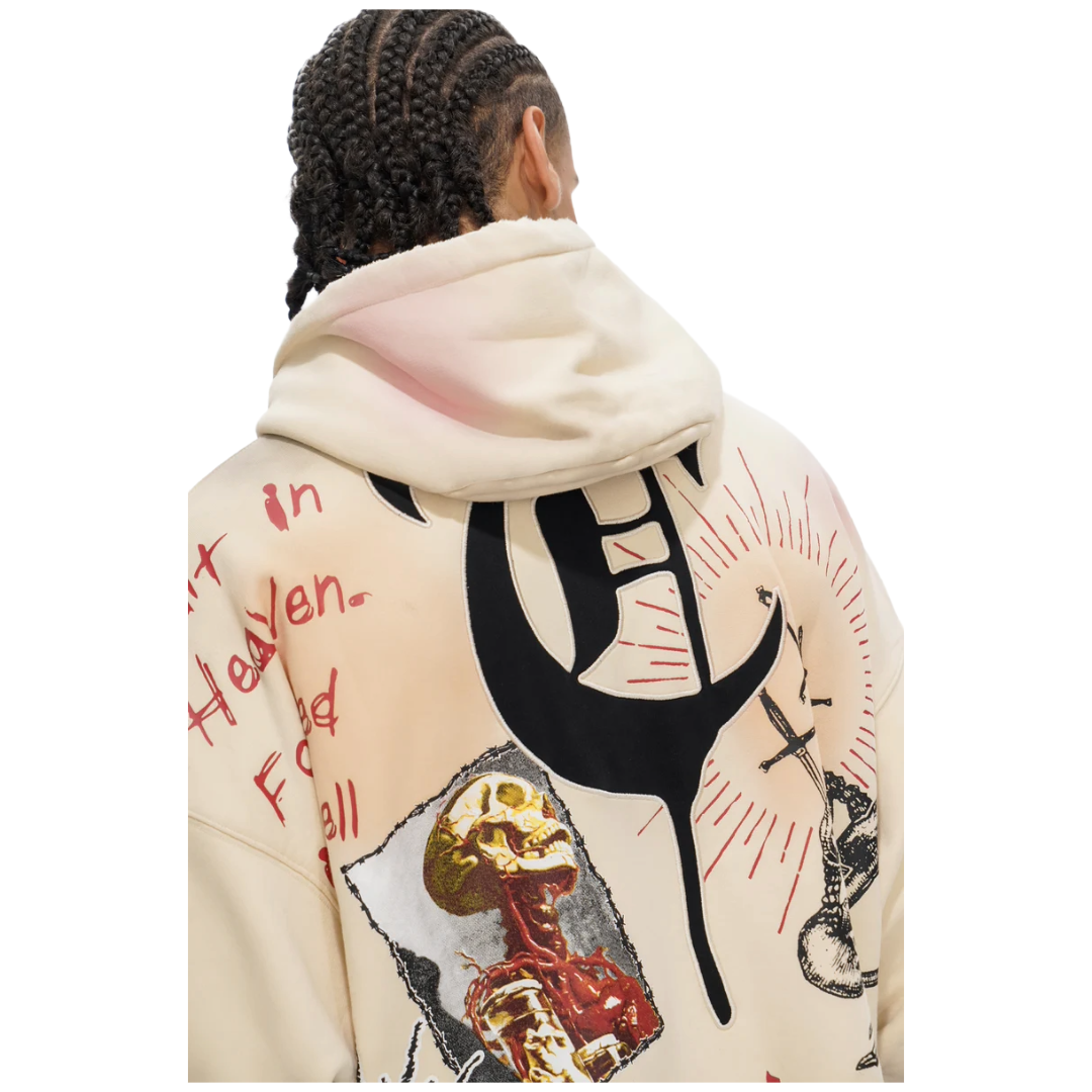 TRNCHS FORGED IN FIRE OFF WHITE HOODIE