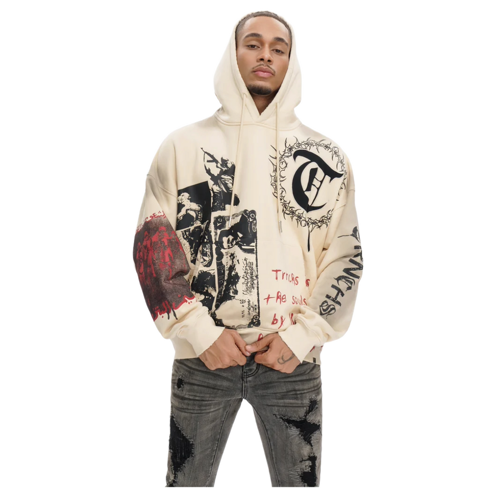 TRNCHS FORGED IN FIRE OFF WHITE HOODIE