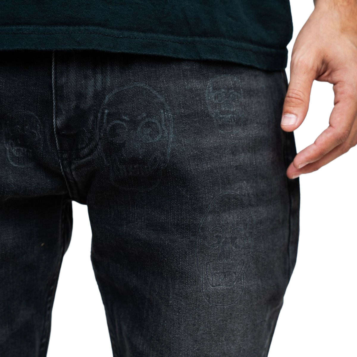 PD SKULL FADE SKINNY DENIM