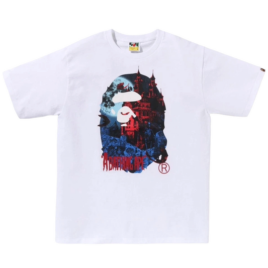 BAPE VAMPIRE CASTLE APE HEAD TEE MENS WHITE