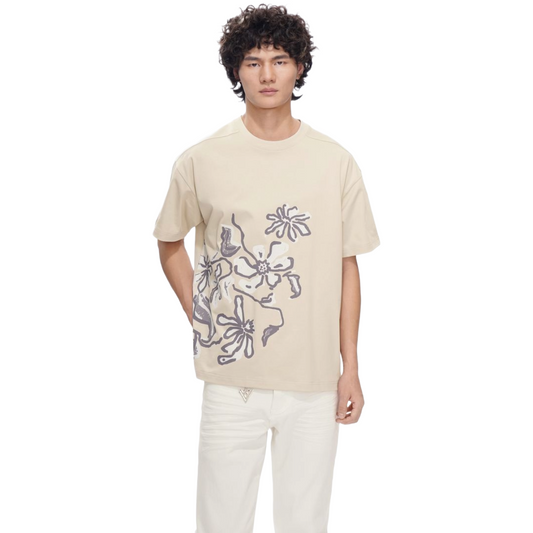 VALABASAS PLUCKED TEE - BEIGE