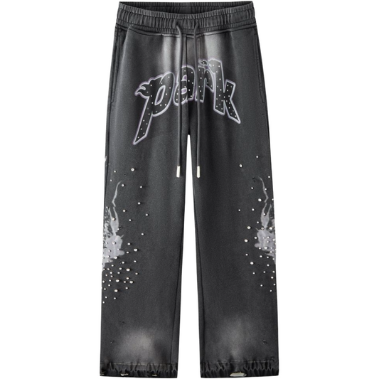 HP ELECTRIC PANTHER - THROW BACK - WIDE LEG JOGGER - BLACK