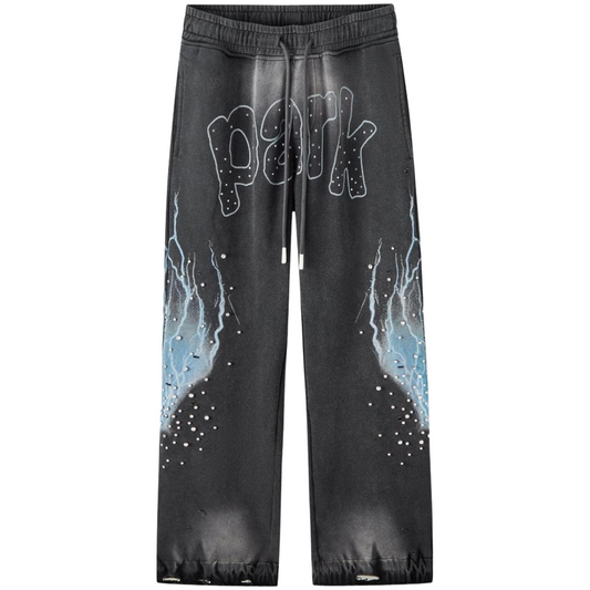 HP GRAYSKULL - THROW BACK - WIDE LEG JOGGER - BLACK