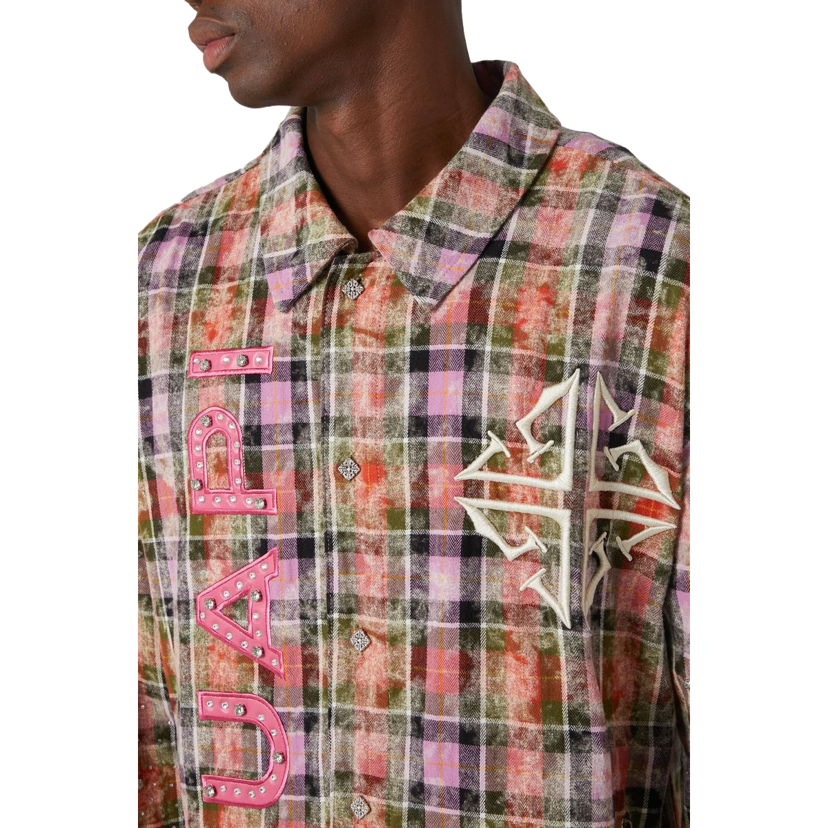 GUAPI BLUSH PINK RHINESTONE FLANNEL