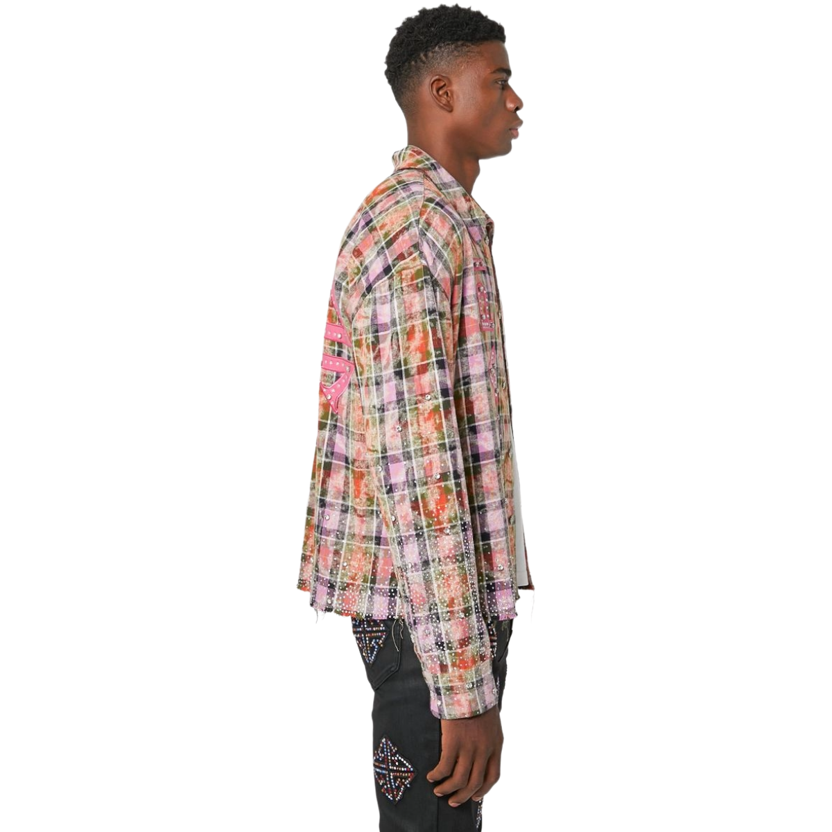 GUAPI BLUSH PINK RHINESTONE FLANNEL