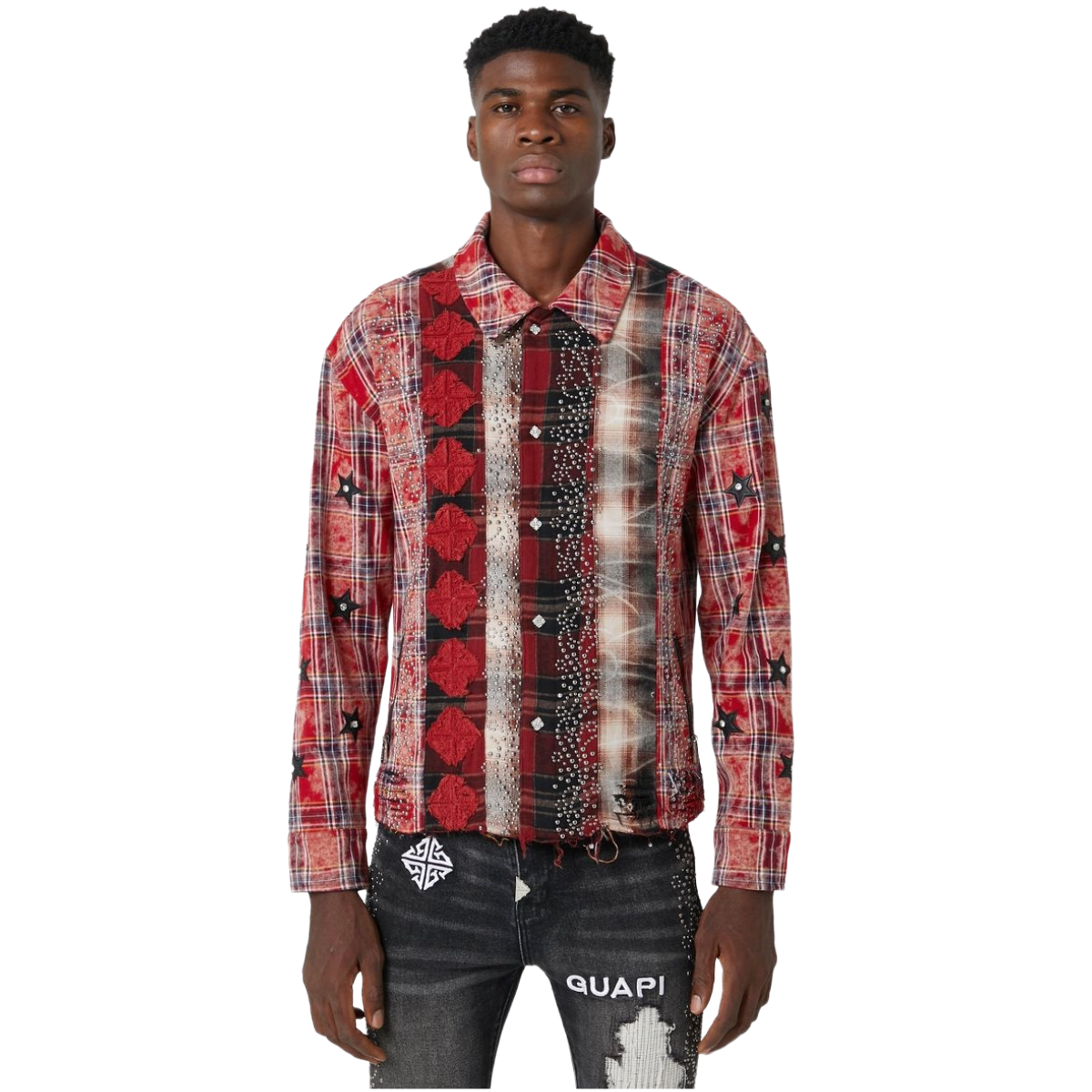 GUAPI BLOOD RED PATCH FLANNEL