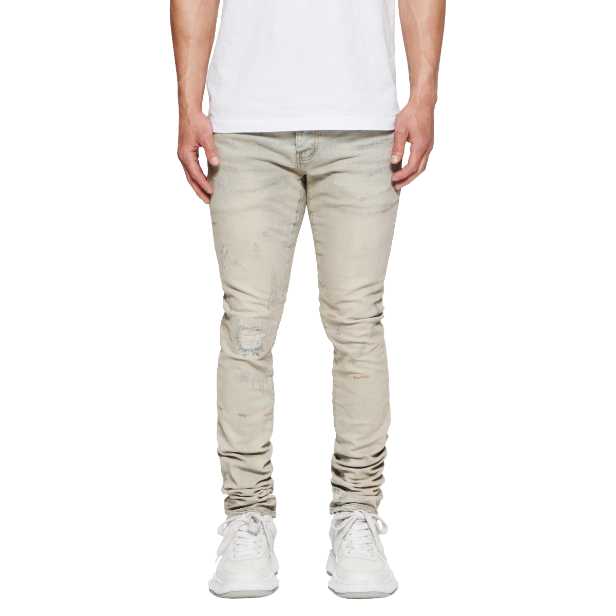 PURPLE 'SUPERLIGHT OIL REPAIR' STRETCHED DENIM