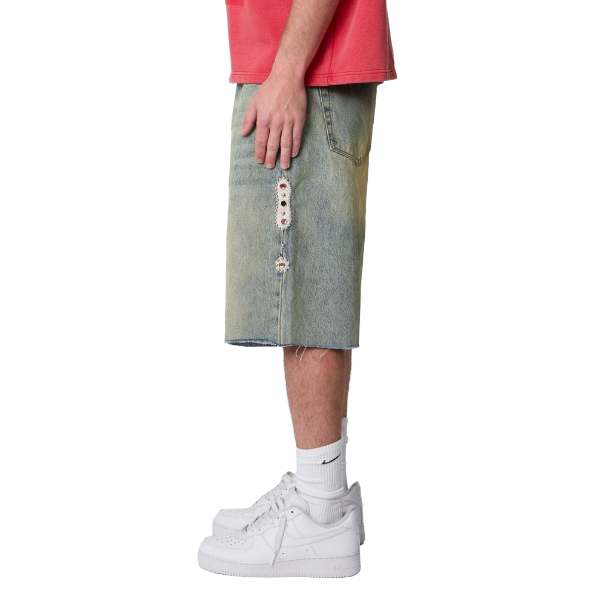 MNML 'MOJAVE' BAGGY DENIM JORTS