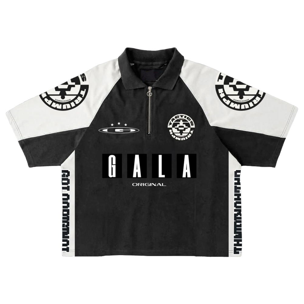 GALA 'TACTICS' QUARTER ZIP POLO (BLK)