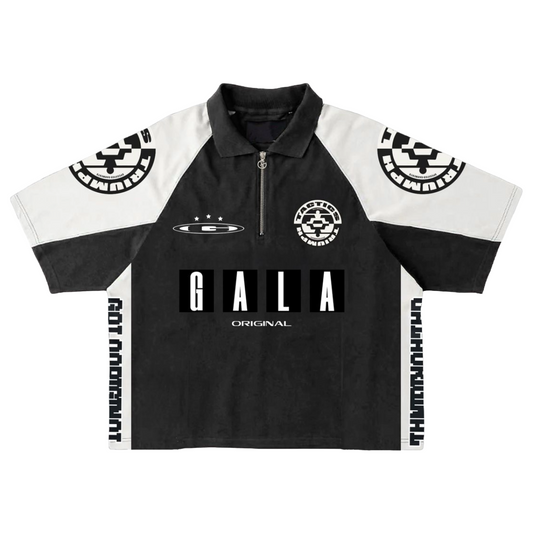 GALA 'TACTICS' QUARTER ZIP POLO (BLK)