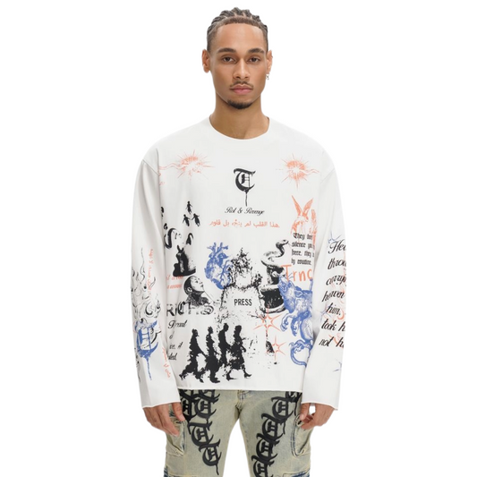 TRNCHS 'FIELD NOTES' LS SHIRT (WHT)