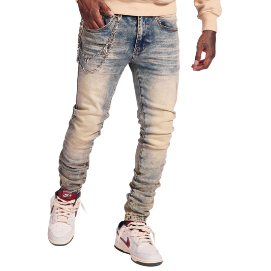 MELEE "COBRA" SKINNY JEANS (CRKD BLUE)