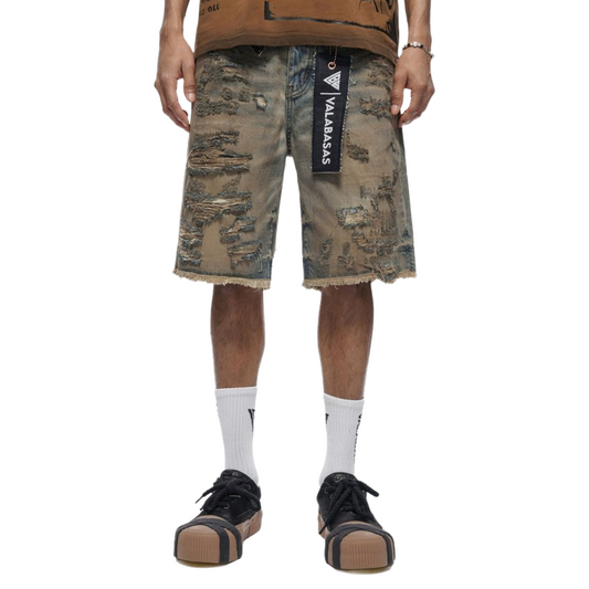 VALABASAS "CLIPPED" DENIM SHORTS (DRTY VTG BLUE)