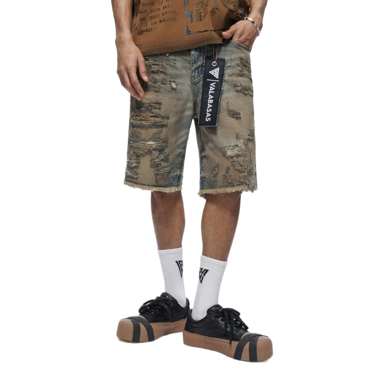 VALABASAS "CLIPPED" DENIM SHORTS (DRTY VTG BLUE)