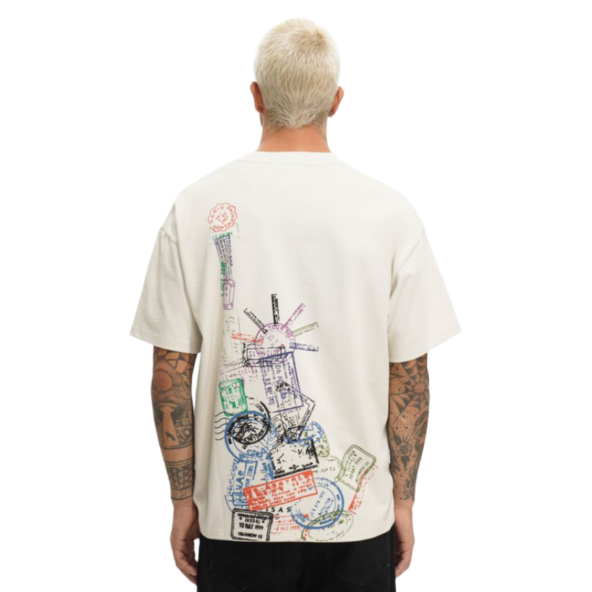 VALABASAS "BAGGAGE CLAIM" SS TEE (CREAM)