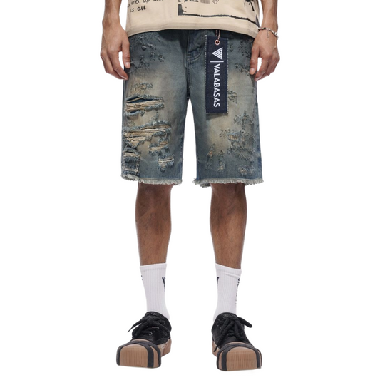 VALABASAS "CLIPPED" DENIM SHORTS (DRTY WASH)
