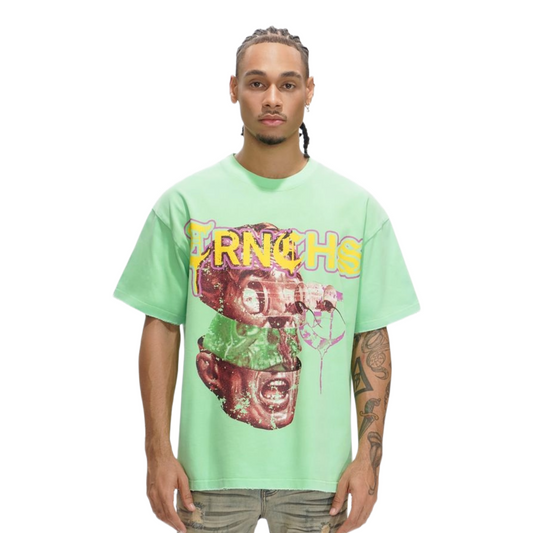 TRNCHS 'MENTAL WARFARE' SS TEE (MINT GRN)
