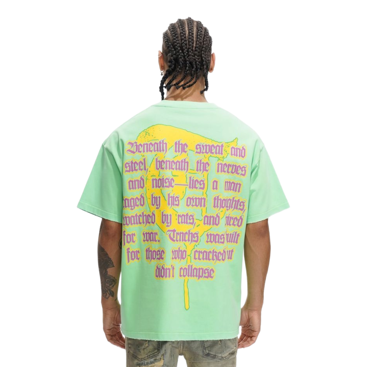 TRNCHS 'MENTAL WARFARE' SS TEE (MINT GRN)