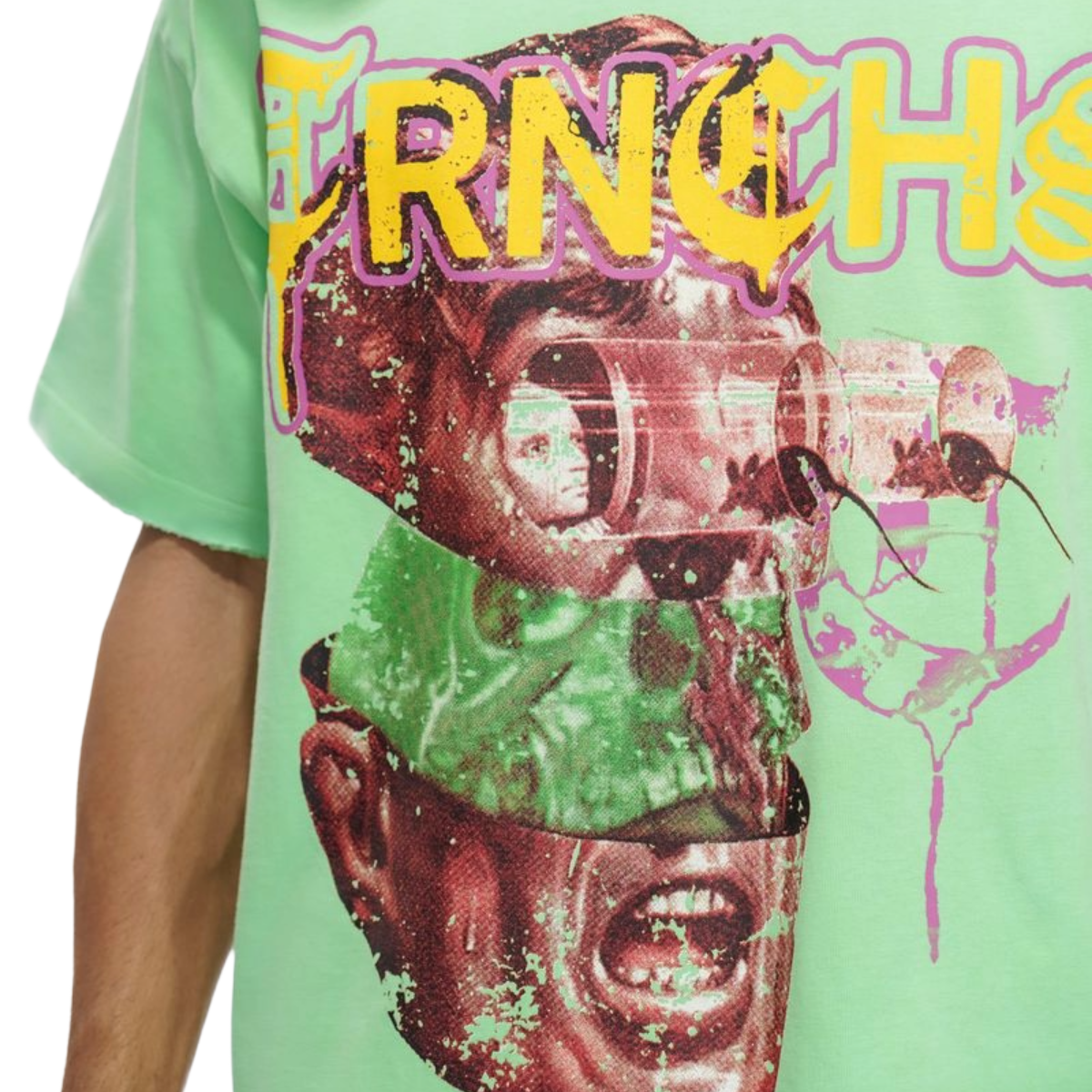 TRNCHS 'MENTAL WARFARE' SS TEE (MINT GRN)