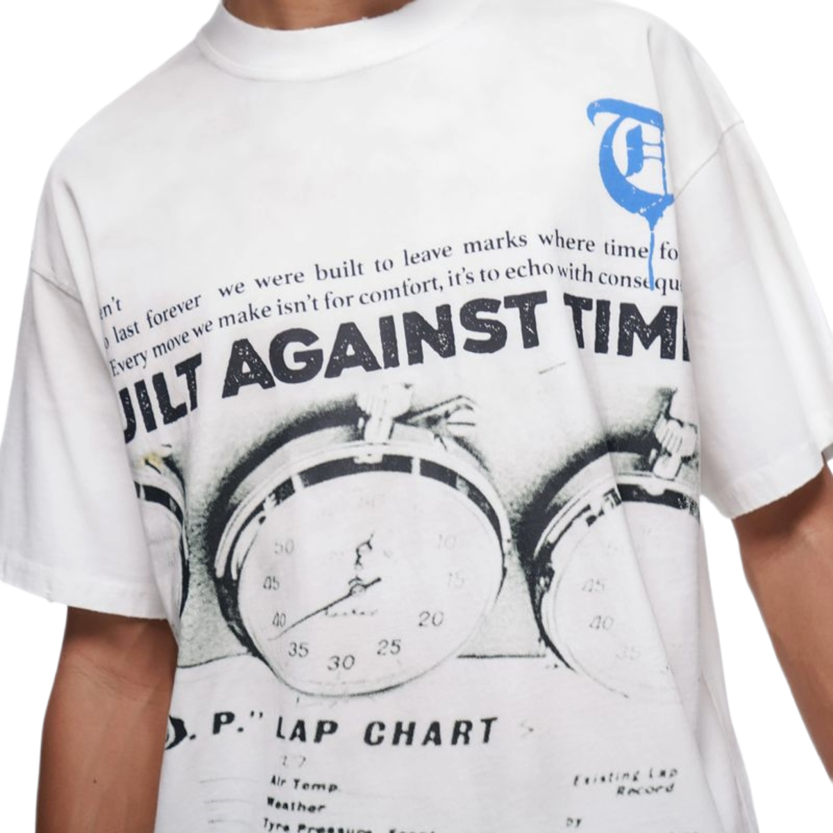 TRNCHS 'BUILT AGAINST TIME' SS TEE (WHT)