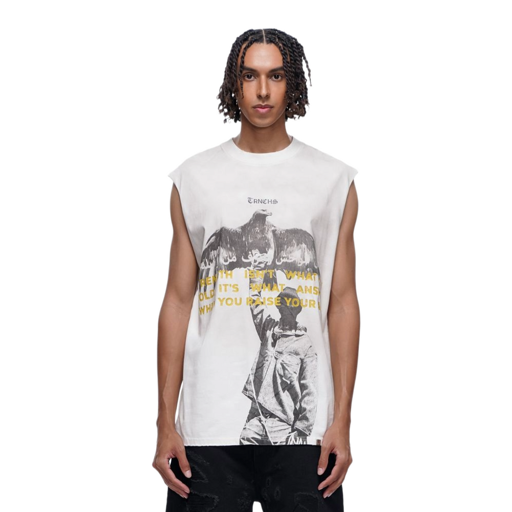 TRNCHS 'SILENT EAGLE' SLEEVELESS (WHT)