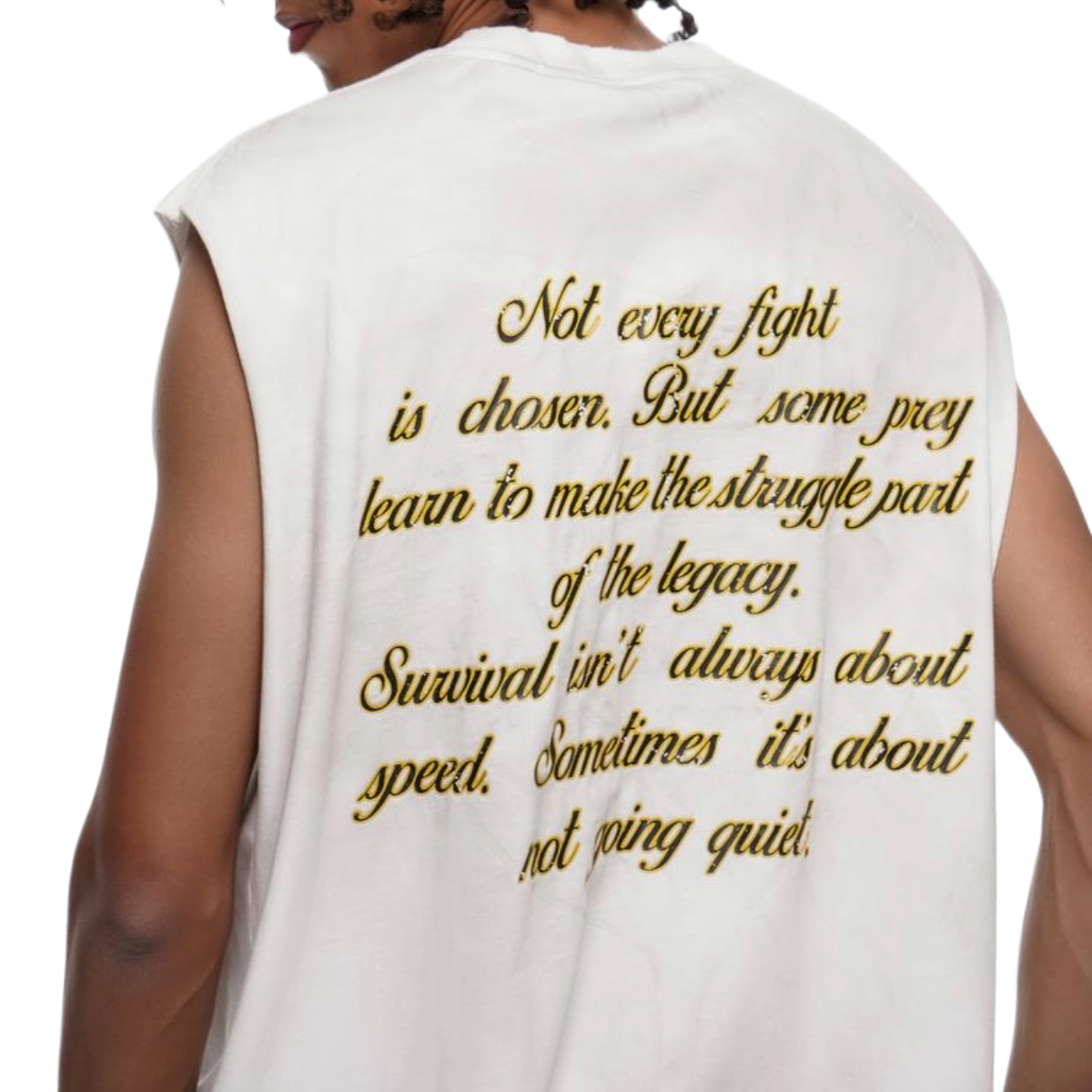 TRNCHS 'SILENT EAGLE' SLEEVELESS (WHT)