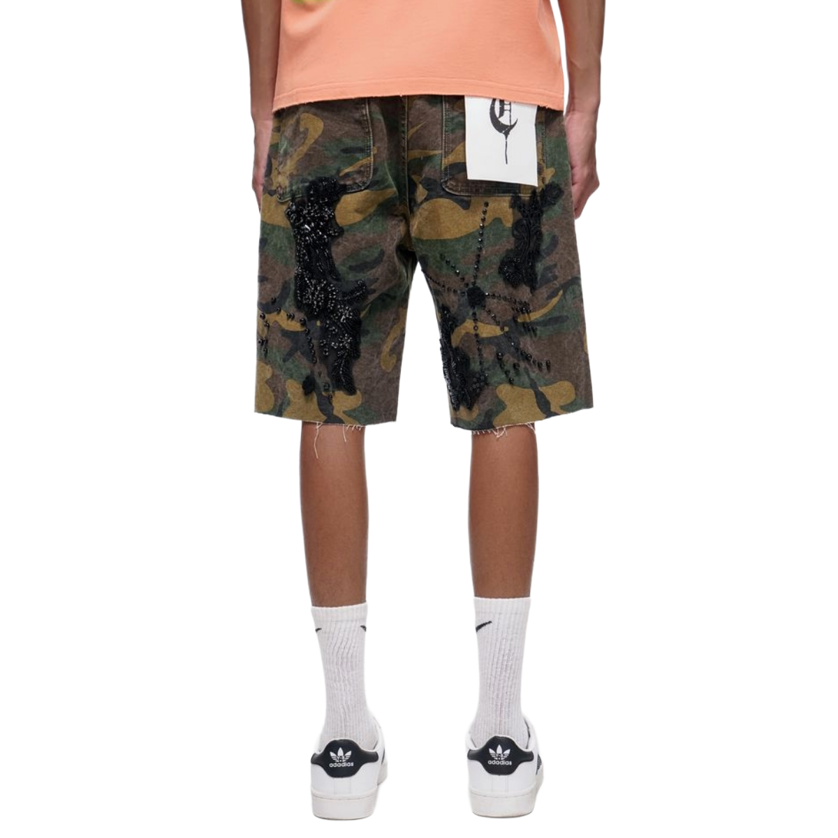 TRNCHS 'STITCHED' DENIM SHORTS (CAMO)