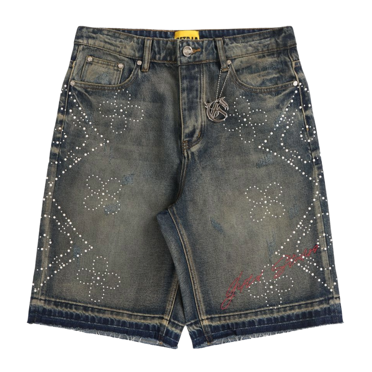 GFTD 'VICES A PARIS' DENIM SHORTS (BLUE)